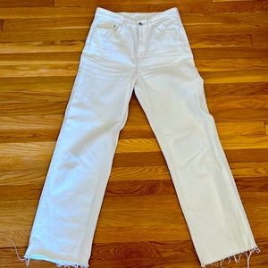 Wide leg white denim